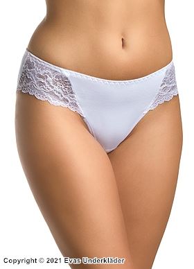 Briefs, cotton, lace inlays
